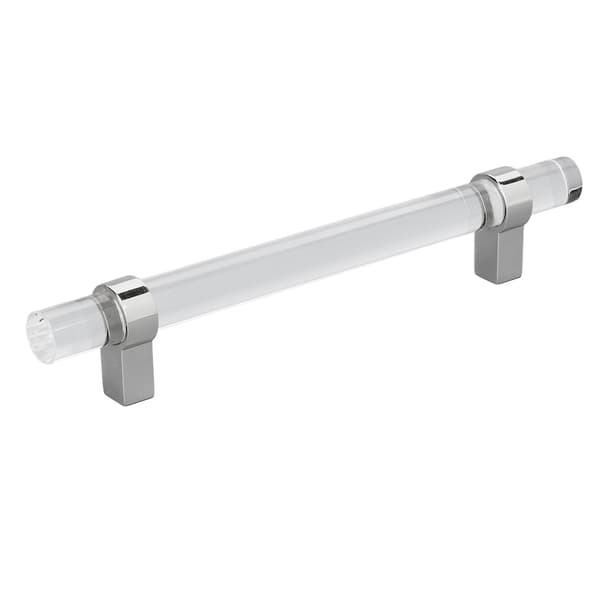 Crystal Acrylic Handle Modern Transparent Drawer Pull Handle for Wardrobes Bookcases Shoe Cabinets Hole Distance 96 Silver