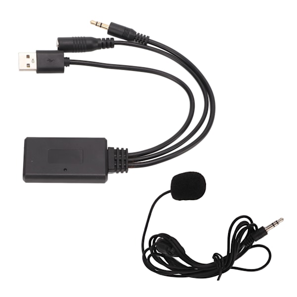 Bil Bluetooth 5.0 Trådlös Modul 1.5m Kabel Handsfree Mikrofon för Bilar AUX IN Port
