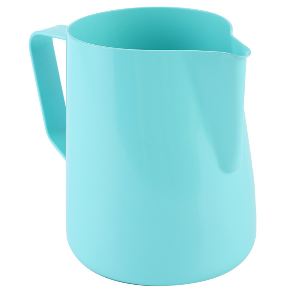 Hushålls kaffe i rostfritt stål skummande kanna kopp Latte Art kaffetillbehör 600 ml Blå