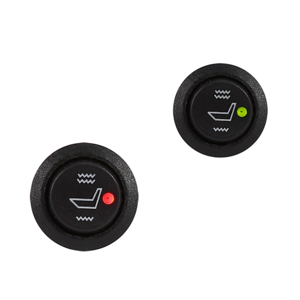2x Strømbrydere til sædevarme Universal 3-polet rund opvarmet rocker Hi Low Off Kontrol