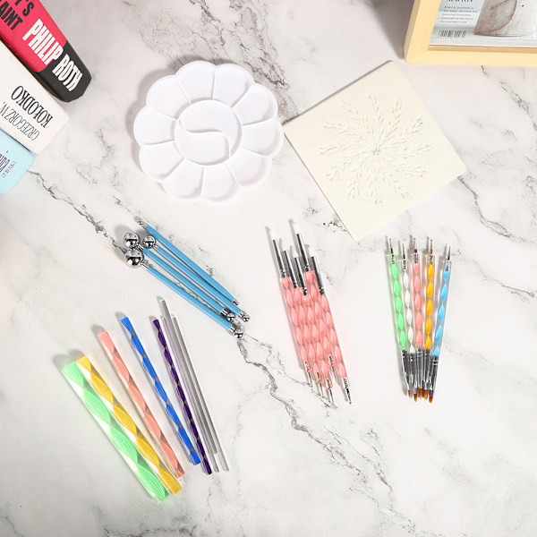 Målning Prickverktyg Kit Konst Hantverk Ritning Gör-det-själv Nail Art Hantverk Målarritningsset 32st/set