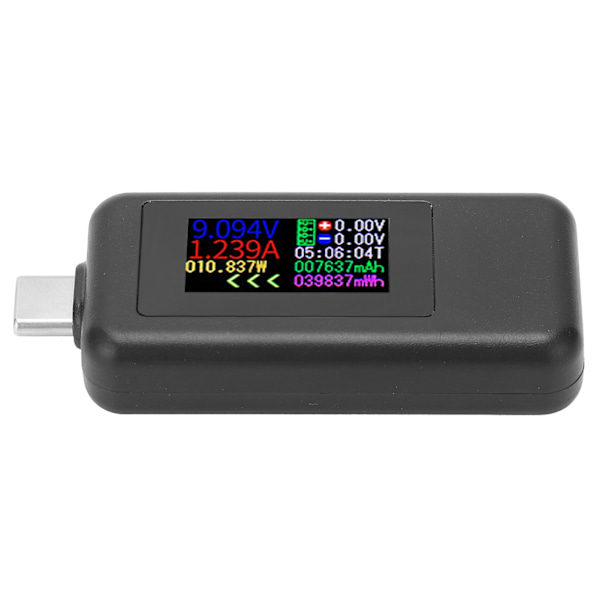USB C Power Tester Spänning Ström 2 i 1 Meter Voltmeter Amperemeter Färgskärm DC4‑30V
