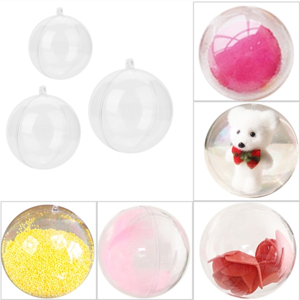 20 kpl läpinäkyviä täytettäviä koristepalloja DIY Muovipallot Joulukoriste Puupallo (5cm)