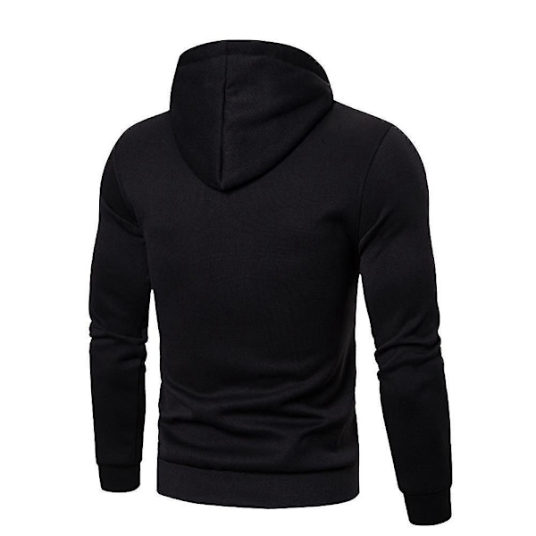 Svart hettegenser for menn, langermet, 2XL