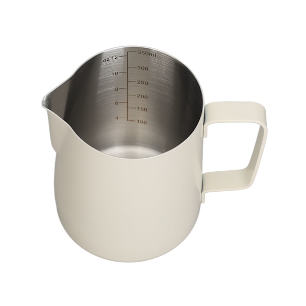 Dra blomkopp rustfritt stål kunstskum kopp spiss mun kaffeskumming kanne for hjemmekafé 350 ml hvit