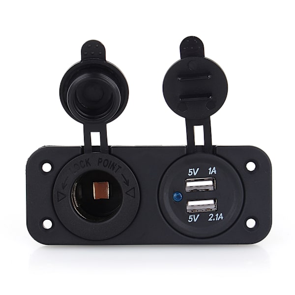 Dobbelt USB Bil Auto Cigarettænder Stik Splitter 12V Oplader Strømadapter Stikkontakt