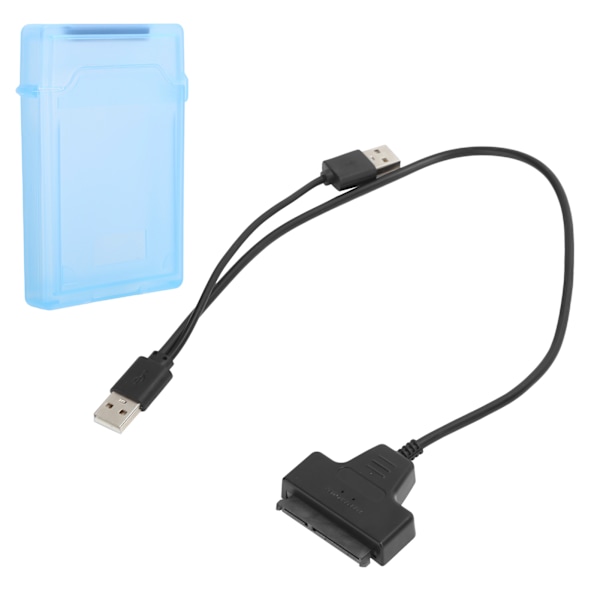 Kiintolevyadapterikaapeli SATA HDD/SSD Kaksoisliitäntämuunninjohto 2,5 tuuman suojakotelolla, sininen