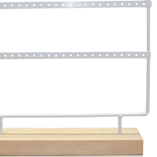 Jewelry Rack 3 Layers Elegant Style Compact Iron Material Large Capacity Decorative Practical Earring Storage Rack for Display White