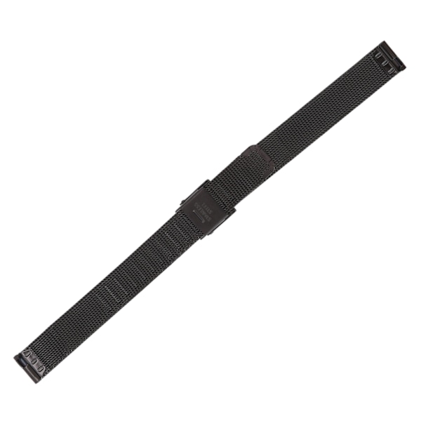 Mesh vävt klockarmband i rostfritt stål Herr Dam Justerbar ersättningsurrem Tillbehör Svart 0,47 tum