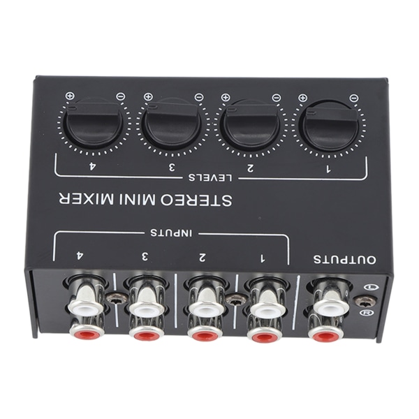 CX400 Mini Passiivinen Stereomixeri Mini Kannettava Stereo 4-kanavainen Mixeri CD-soittimelle Nauhurille Tietokoneelle Matkapuhelimelle Tablet-laitteelle Tietokoneelle Musta