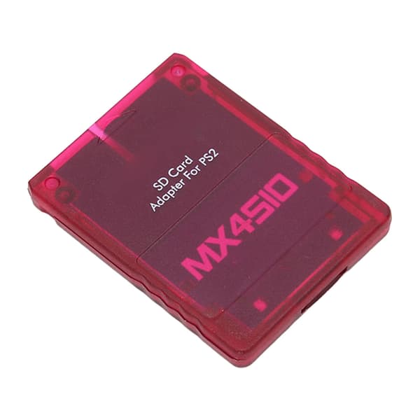 Stabil erstatningshukommelseskortlæser til PS2 - MX4SIO SIO2SD Adapter (Transparent Rød)