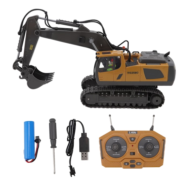 Fjärrstyrd grävmaskin 1:20 High Simulation 2,4G Signal Framåt Bakåt Vänster Höger RC Grävmaskin för barn över 6 år