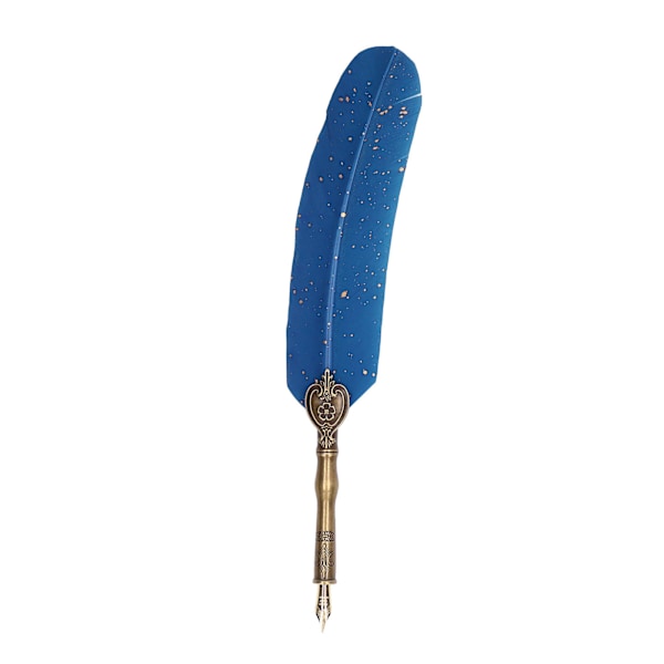 Kalligrafipen Retro Elegant Holdbar Slidstærk Praktisk Attraktiv Dekorativt Skriveværktøj til Hjemmet Påfugleblå