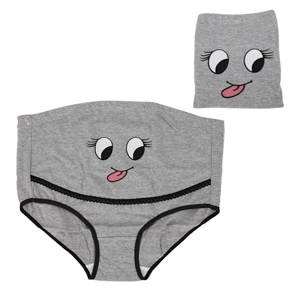 Gravid kvinna Justerbart magstöd Andningsbara trosor Mjuka underkläder med hög midja (Coton Coloré Gris XL)