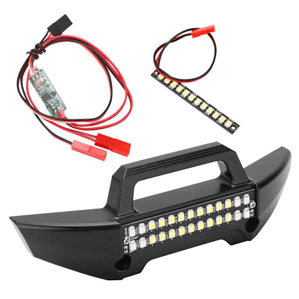 RC aluminiumlegering forreste kofanger med LED-lys til Traxxas MAXX 89076 1/10 RC bil
