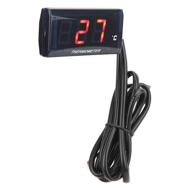 Motorsykkel Digital Vanntemperaturmåler Ultra Tynn DC 12V LCD Med 22mm Sensoradapter for De Fleste Motorsykler Rød