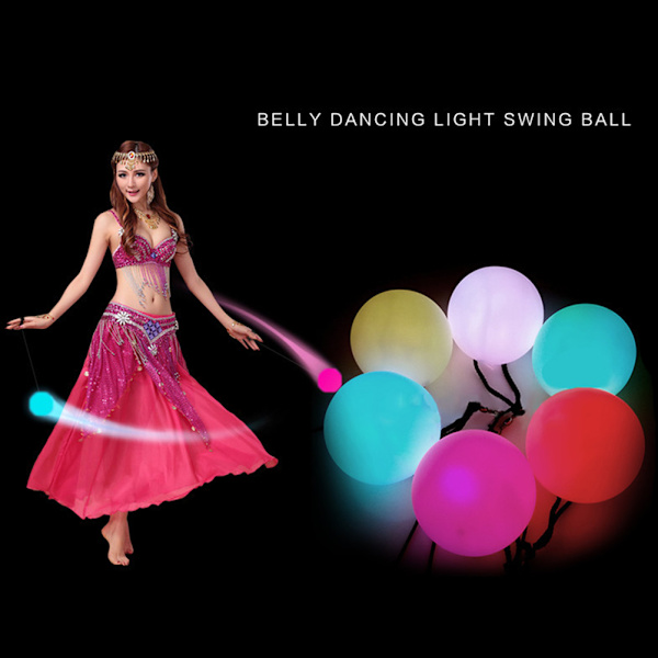 2 st Poi Balls LED Ball Balls 9 Mode 7 Color Light Poi Ball
