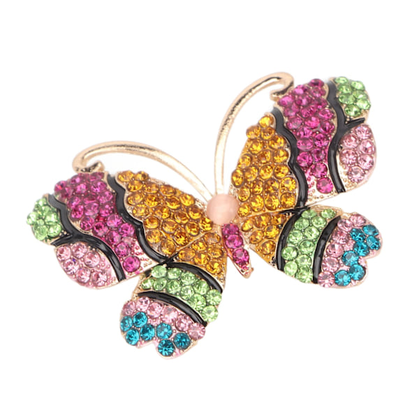 Rhinestone Butterfly Brosje Retro Sikkerhet Fargerik Butterfly Crystal Brosje Pin Dekorasjon Gave til Kvinner Jenter