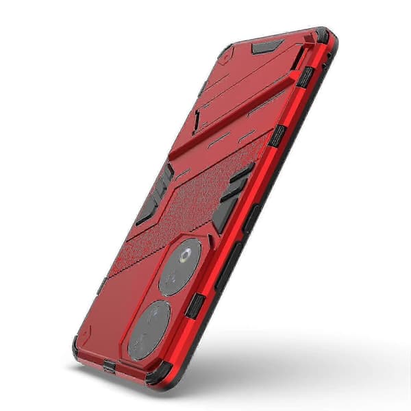 För Honor 90 - Stoppsäkert PC + TPU-telefonskal med stöd Red