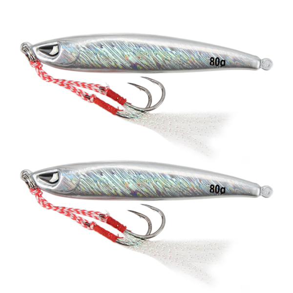 2st Metall Havsfiske Lure Långt Kasta Jigging järnplatta Hårt bete konstgjord bete80g