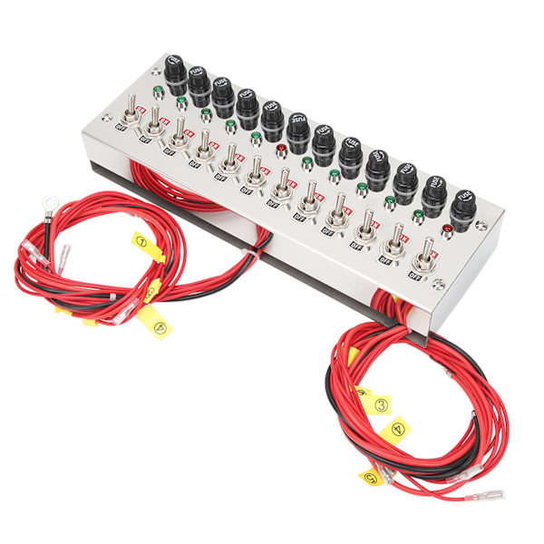 DC 12‑24V 12-gängs vippbrytarpanel Dash Mount Toggle ON Off Switch Panel för racerbilar Lastbilar Yachts Fartyg