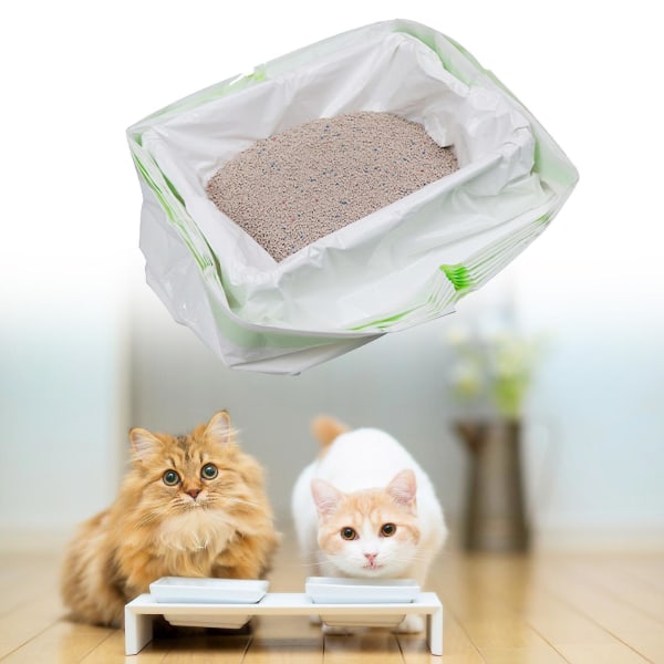 7 stk/sett Kattesøppel Slitesterk filtrert oppbevaringspose Kjæledyrrengjøringsutstyr for innendørs byer A L