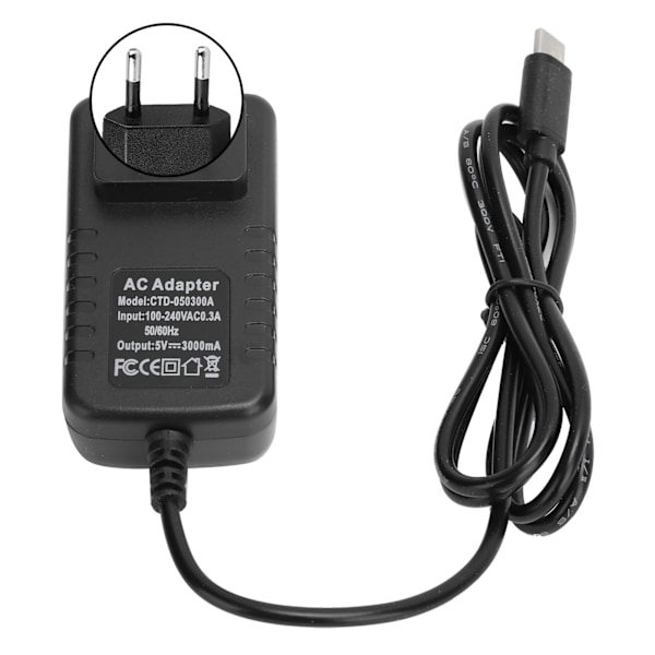 Virtalähde Raspberry Pi 4B:lle, 5V 3A, Type-C-liitäntä, Virtasovitin, Tietokoneen tarvikkeet, 100-240V (EU-pistoke)