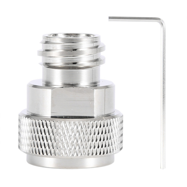 Messing CO2-adapter Udskiftning af tankkapselkonvertering (sølv)
