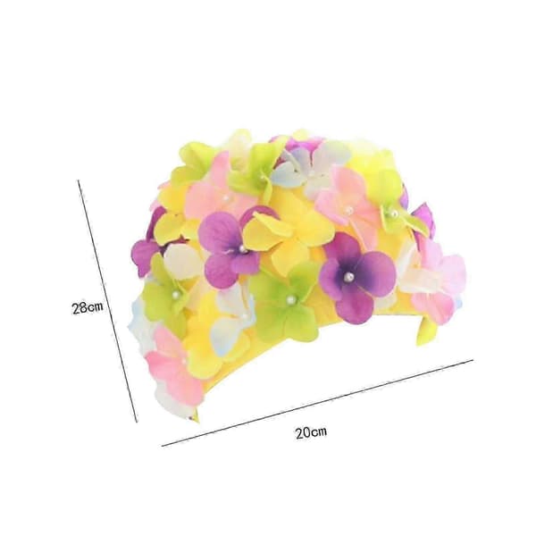 Trendy badehætte med lyserøde blomster, til alle svømmeniveauer, julegave Floral