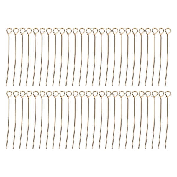 50 st Open Eye Pins DIY Craft Bead Smycken Hängetillverkningsdelar Tillbehör Guld 40 mm / 1.57in