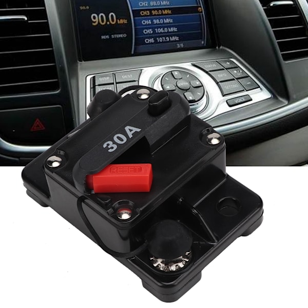12V 30A/40A/60A Autostereoiden ääni Nollattava inline-virtakatkaisin Itsepalautuva sulake (30A)
