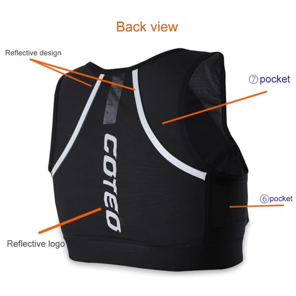 Hydration løpevest Reflekterende sykkel løping Maraton - Small Svart black