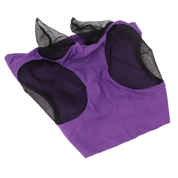 Horse Mesh flugmask Andas elastisk hästansiktsmask med öronskydd Ridutrustning för ridsport Lila