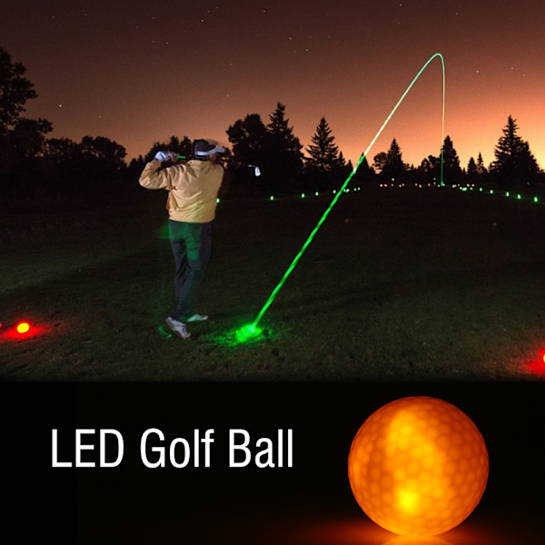 1st elektronisk LED-belysning golfboll för mörk nattidrottsträning (gul)