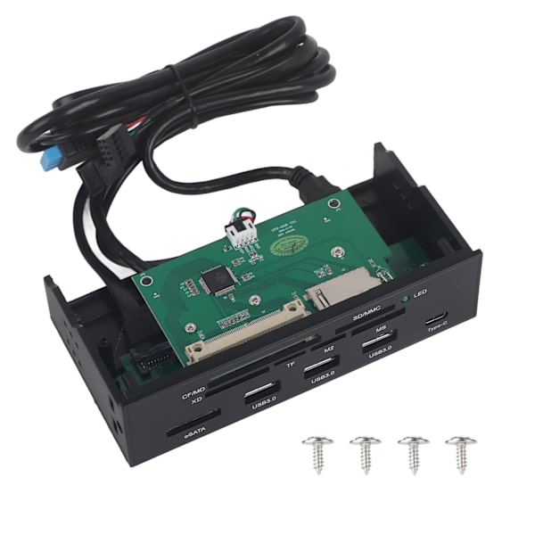 Multifunksjons intern kortleser for PC - 5,25\" Dashboard Frontpanel