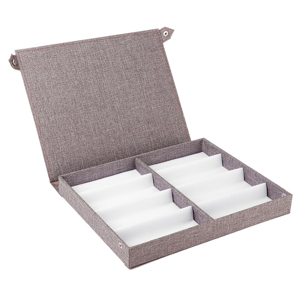 8 Fack Glasögon Förvaring Solglasögon Display Smycken Container Case Organizer med knapp