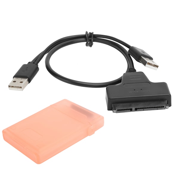 Hårddiskadapterkabel SATA HDD/SSD Dubbel Gränssnitt Konverteringssladd med 2,5-tums Skyddsbox Röd