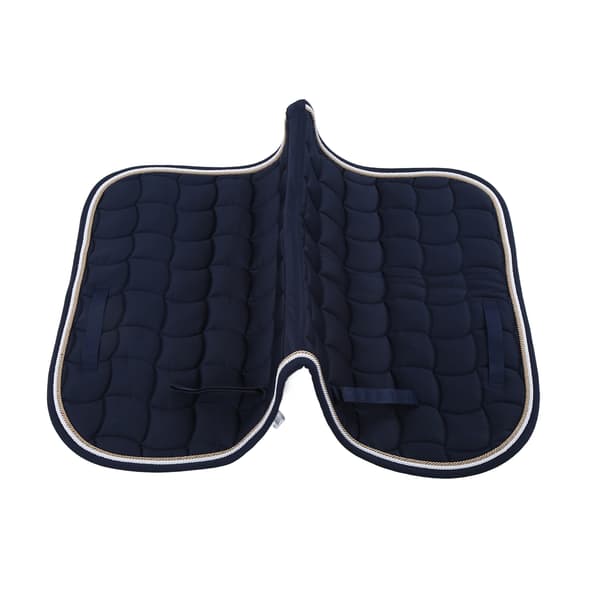 Saddle Pad Soft Breathable Universal Pad with Double Rope with Hand Strap and Girth for Horses Dark Blue