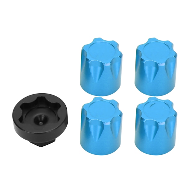 4st RC Bilhjul Fälg Center Cap M4 Mutter Passar för Traxxas TRX4/SCX10 90046 D90 1/10 1/8 RC CarBlue