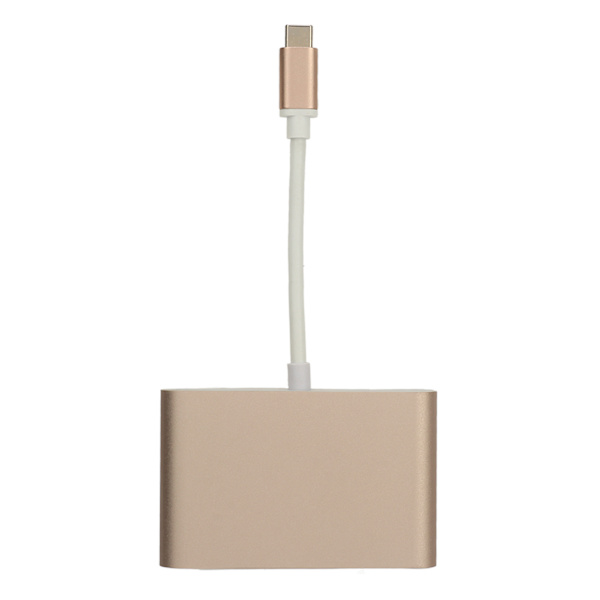 USB 3.1 Typ C till VGA Adapter Hub PD 3 i 1 dockningsstation Aluminium Typ C till VGA Adapter Rose Gold