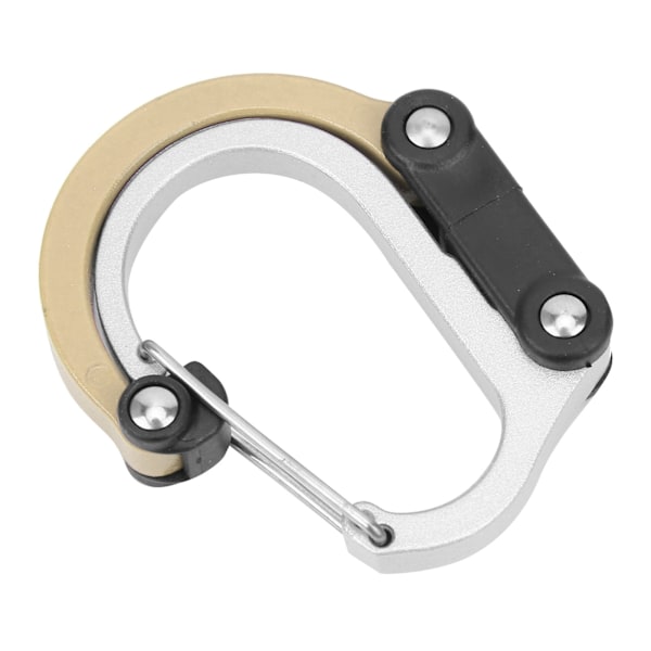 Ulkoilmakäyttöön tarkoitettu alumiiniseoskarabiiniklipsi ja -koukku, mini, matkustukseen/matkatavaroiden/pienten laukkujen, khaki