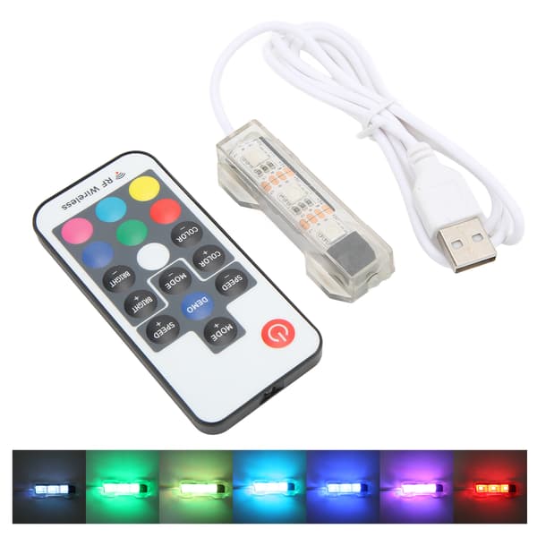LED Aquarium Light Micro Landscape Fish Tank Remote Control Lamp for Medium Small Aquariums with Hexagonal Blocks White Line