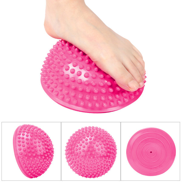 PVC Durian Ball Stress Relief Yoga Massager Halvcirkel fotmassagebollar Muskulär Avslappning rosa