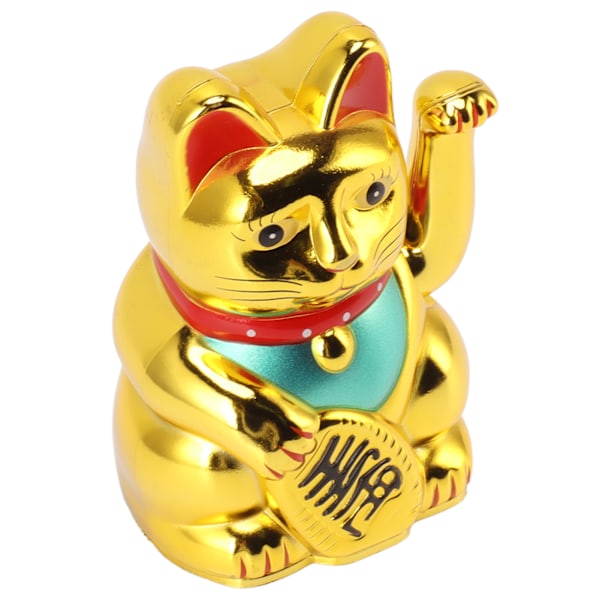 4 tommers Lykkekatt Dekor Hånd Vinker Velkommen Katt for Hjem Skrivebord Prydnad Gave Guld