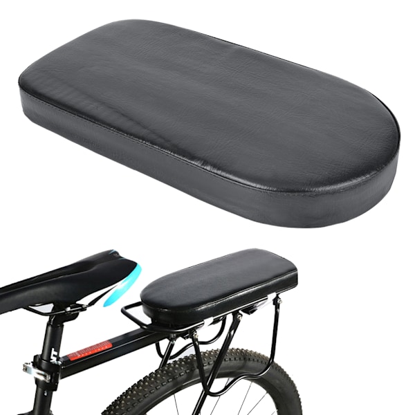 Svart PU Cykel Bak Sadel Sätesöverdrag Kudde Bred Soft Pad Cykeltillbehör Halvcirkel (svart)