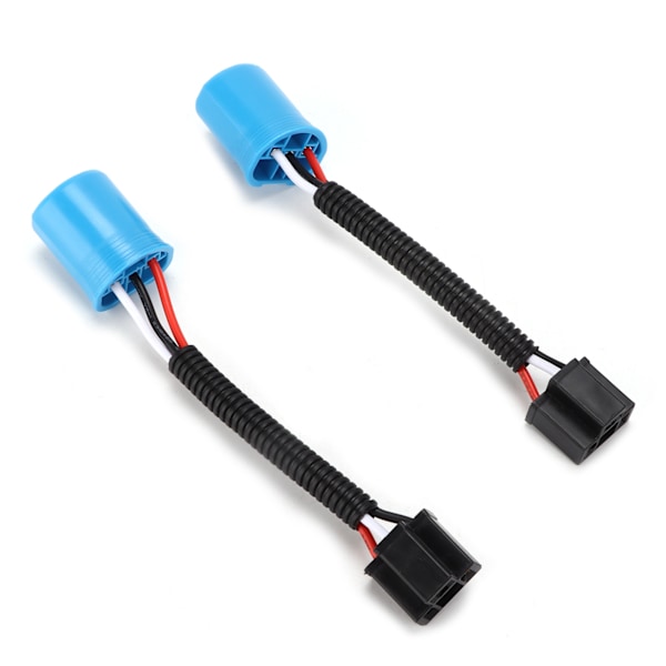 2 stk 9007 Hann til H4 9003 Hunn Ledningsnett Adapter Tilkobling Erstatning for Hummer H2 Frontlys 12V‑24V