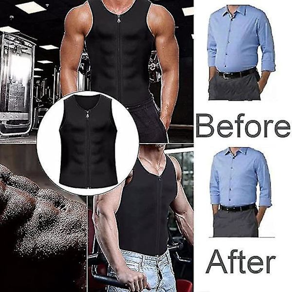 Sauna Vest Talje Træner Korset Neopren Tank Top Træningsvest 2XL Sort