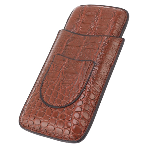 Cigarrfodral med 3 fingrar konstläder Mjukt Anti-blekning Andningsbar resecigarrhumidor med ficka