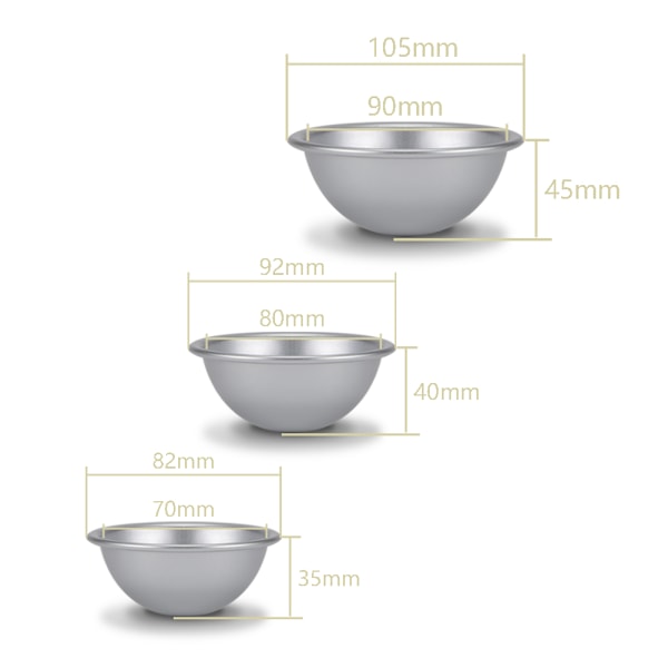 9 cm Halvcirkelform Aluminium Halvkugle Chiffon Tårtform Bikinitårte Dessert Pudding Bageform
