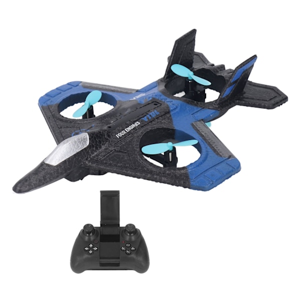 V25 Stunt-lentokone UAV Kaukosäädin Lentokone Leikkilentokone Sopii yli 14-vuotiaille lapsille Sininen 2 Akkua